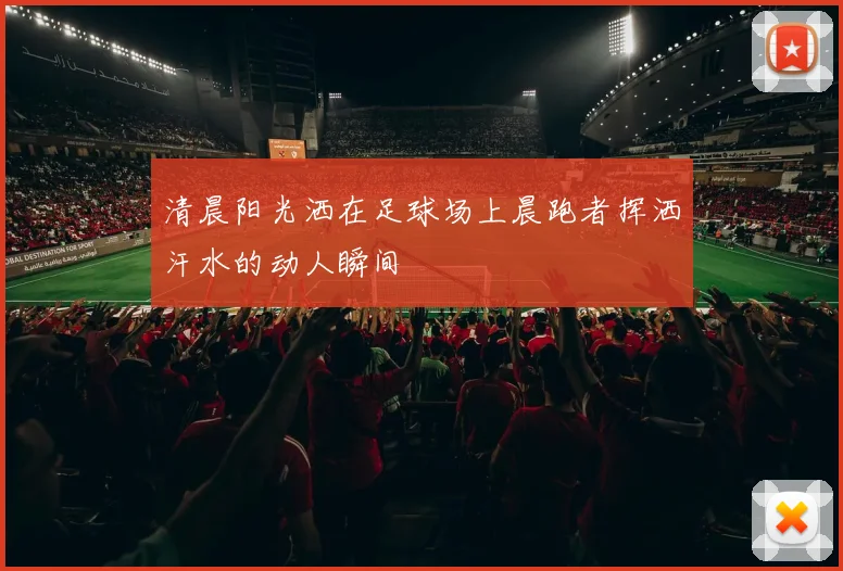 清晨阳光洒在足球场上晨跑者挥洒汗水的动人瞬间